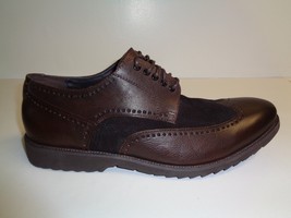 Kenneth Cole Size 11 M KNOB OUT Brown Leather Wingtip Oxfords New Mens Shoes - £85.33 GBP