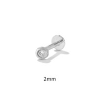 Aide 1PC 925 Silver Labret Lip Ring Zircon Ear Studs Earrings For Women Spheres  - £7.26 GBP