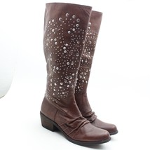 Reba Womens Brown Faux Leather Studded Western Knee High Riding Boots Sz... - £23.73 GBP