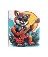 Red Panda Guitarist Rocker Music Indoor Wall Tapestries - $41.18+