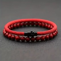 2 Piece Minimalist Natural Stone Rope Bracelet Chain For Men - £11.19 GBP