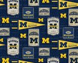 Cotton University of Michigan Wolverines U of M Fabric Print by the Yard... - $13.95