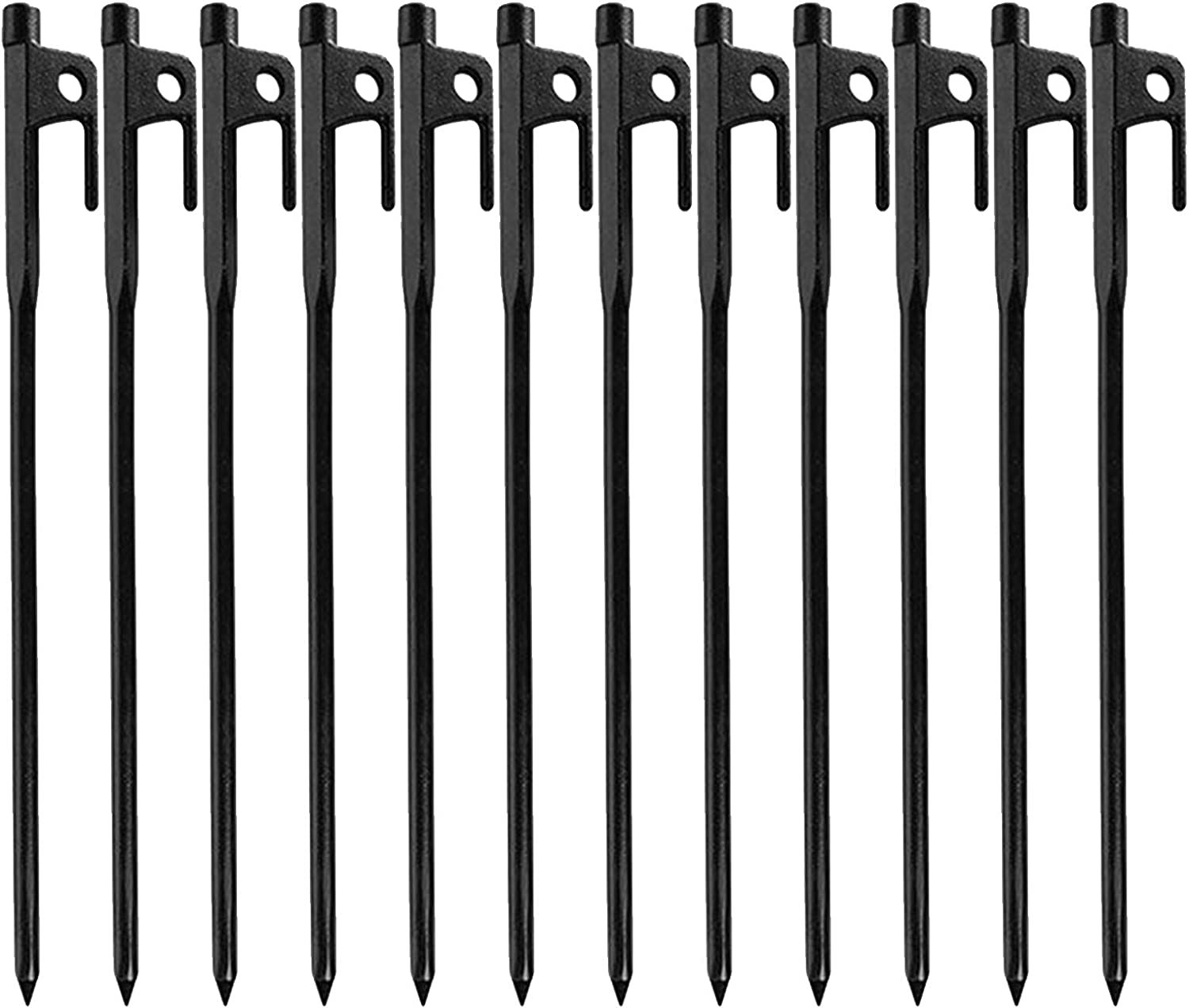 12 Pack Black Forged Steel Burly Heavy Duty High Strength Steel Camping ... - $33.99