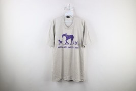 Vintage 70s Mens XL Distressed Spell Out Animal Welfare League T-Shirt Gray USA - £38.62 GBP