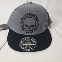 Harley-Davidson Men&#39;s Willie G Skull Fitted Baseball Cap - Gray Size L (7 5/8) - £25.82 GBP