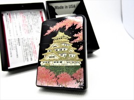 Real Gold Makie Japan Osaka Castle Cherry Blossom Zippo 2007 Mint Rare - £136.53 GBP