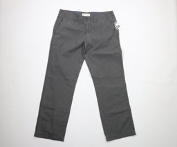 NOS Vintage Gap Surplus Mens 33x32 Flat Front Wide Leg Cotton Chino Pants Gray - £62.28 GBP