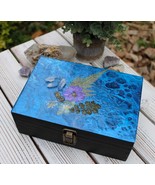 Jewelry Box, Keepsake Box, Hand Painted Box Acrylic with Crystals 8.5&quot; x... - $1,112.44 MXN