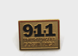 911 Emergencias Costa Rica Gold Colored Collectible Pin Travel Souvenir Vintage - £14.69 GBP