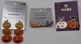 Halloween Sugarfix By Baublebar Dangling Stacked Pumpkins Earrings Lot o... - $29.69