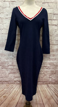 Charlotte Russe Dress Womens Medium NEW Bodycon Blue 3/4 Sleeve V Neck - $29.00