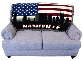 American Flag Blanket Made In The Usa, Woven From Cotton,, Tennessee (61X36). - £49.64 GBP