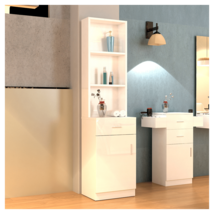 FCH Standing 5 Compartments 1 Drawer 1 Door MDF Barber Cabinet White - $96.61 CAD