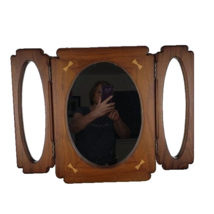 Wooden Triple Mirror with Inlays - £42.81 GBP