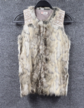 Miss Me Girls Faux Fur Vest Medium Brown Embroidered Design Top Aztec We... - $20.32