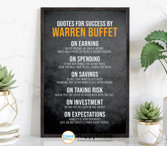 Quotes for Success by Warren Buffett Motivational Wall Art Inspirational Poster - £20.12 GBP+