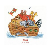Vervaco Birth Record Noah&#39;s Ark Counted Cross Stitch Kit, Multi-Colour  - £48.76 GBP