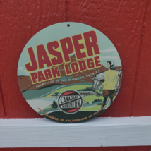 Vintage Jasper Park Lodge Canadian Northern Porcelain Americana Man Cave Sign - £179.89 GBP
