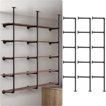 Pynsseu Industrial Iron Pipe Shelf Wall Mount, Farmhouse Diy, 3Pack Of 5 Tier. - £92.71 GBP
