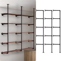 Pynsseu Industrial Iron Pipe Shelf Wall Mount, Farmhouse Diy, 3Pack Of 5 Tier. - $115.99