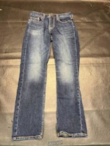EUC Old Navy Jeans Mens Dark Wash Distressed 28x30 Straight Built in Flex - £18.75 GBP