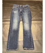 EUC Old Navy Jeans Mens Dark Wash Distressed 28x30 Straight Built in Flex - $23.74