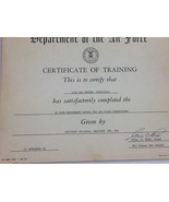 Vintage United States Air Force 1960 Certificate of Training 25235 - £11.78 GBP