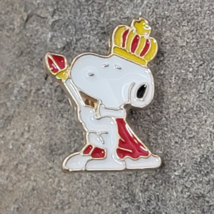 Snoopy Royalty King Scepter Crown Peanuts Lapel Hat Pin - £10.19 GBP