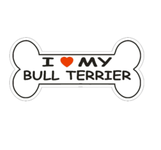 12&quot; love my bull terrier dog bone bumper sticker decal usa made - $29.99