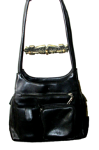 CHEROKEE purse handbag bag black 12x10" + plus handles 10 + compartments... - $8.40