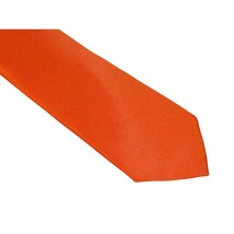 Mens Narrow Tie/Hankie Set Satin Silky Vito Rofolo VTR-93 Solid Orange image 3