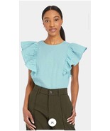 Women&#39;s XL Flutter Sleeve Tank Top A New Day Light Blue  - $9.99