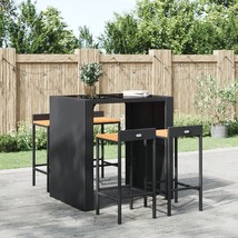 Bar Stool Set of 4 Black, Natural - $266.99