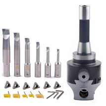 Boring Head 2Inch and 1/2 Shank Boring Bar 6Pcs Set (Inserts Included) 1... - $298.15