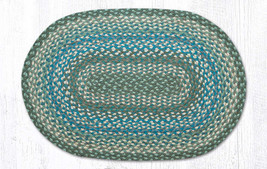 Earth Rugs C-419 Sage  Settlers Blue Oval Braided Rug 20&quot; x 30&quot; - £30.92 GBP
