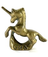 Vintage Solid Brass Unicorn Figurine Miniature Mythical Celestial Decor ... - $19.95