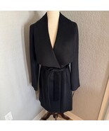 Cole Haan Signature Slick Wool Blend Wrap Shawl Collar Coat, Black, Size... - $2,965.31 MXN