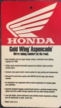 HANGING TAG 1997 HONDA GOLD WING ASPENCADE NOS OEM DEALER SALES LITERATURE  - £15.56 GBP