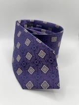 MENS JOS A BANK SIGNATURE COLLECTION TIE 100% SILK PURPLE GEOMETRIC - $20.00