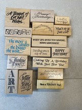 NEW SAYINGS Wood Block Mounted Stamps Retired YOU PICK BUY MORE &amp; SAVE!  - $2.37 CAD+