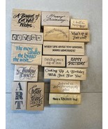 NEW SAYINGS Wood Block Mounted Stamps Retired YOU PICK BUY MORE &amp; SAVE!  - $2.37 CAD+