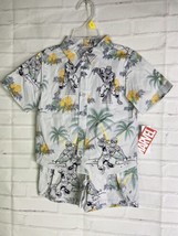 Marvel Spider-Man Hawaiian Floral Button Up Shirt Shorts Outfit Set Kids Boys 3T - £27.15 GBP
