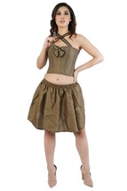 Brown Valentine Costume High Waist Corset with a bow &amp; Tutu Skirt Dress - £102.30 GBP