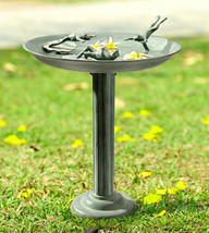 26&quot; Tall Aluminum Whimsical Trio Diving Frogs In Pond Bird Bath Or Feede... - $418.99