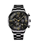 Mens Calendar Business Watch Stainless Steel Quartz Luminous Wristwatch ... - $359.59 MXN