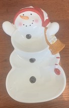 Hallmark Color Studio Vintage Snowman Divided Serving Dish Bowl - $223.20 MXN