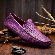 Marco Di Milano genuine caiman slip-on driving loafer Shoes Remo Purple image 6