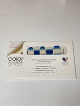 Color Street DOSE OF MYKONOS 100% nail polish strips Silver Blue Glitter... - $6.99