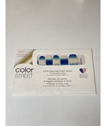 Color Street DOSE OF MYKONOS 100% nail polish strips Silver Blue Glitter... - $6.99