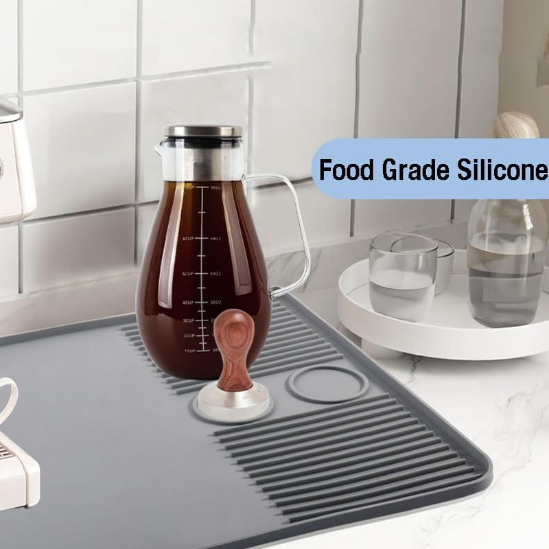 Silicone Coffee Bar Mat for Countertop – Emptycolor 16”X24” Heat Resistant Coffe Item image 6